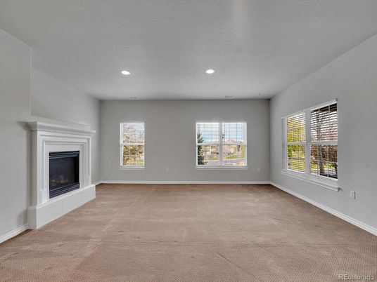 Empty room, Fireplace, Interior, Recessed Lighting
