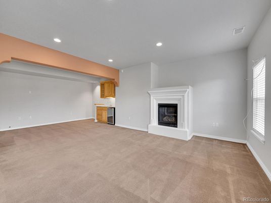 Empty room, Fireplace, Interior, Kitchen, Recessed Lighting