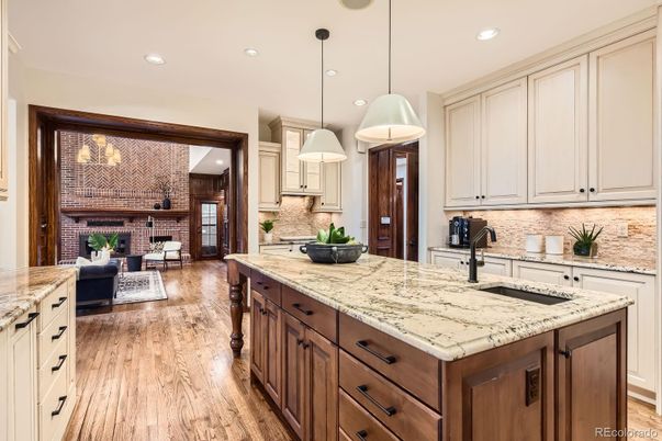 Dining room, Interior, Kitchen, Living room, Pendant Lights, Recessed Lighting, Wood Texture Flooring