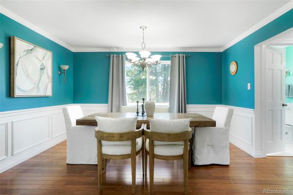 Chandelier, Dining room, Interior, Wood Texture Flooring