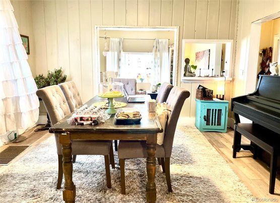 Dining room, Interior, Piano, Wood Texture Flooring