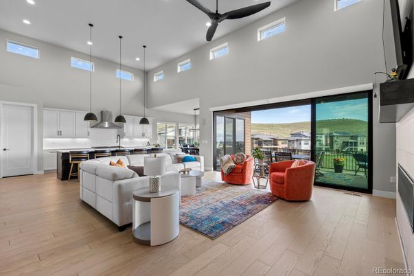 Interior, Kitchen, Living room, Pendant Lights, Recessed Lighting, Stainless Steel Appliances, Wood Texture Flooring