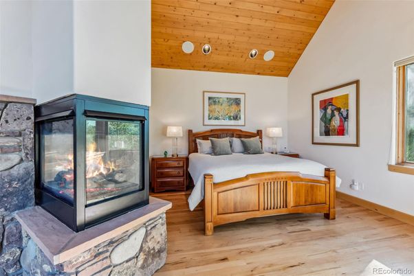 Bedroom, Interior, Recessed Lighting, Wooden Ceilings, Wood Texture Flooring