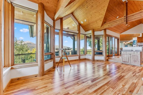 Empty room, Interior, Recessed Lighting, Wooden Beams, Wooden Ceilings, Wood Texture Flooring