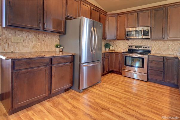 Interior, Kitchen, Stainless Steel Appliances, Wood Texture Flooring