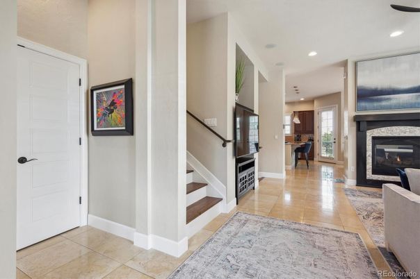 Fireplace, Interior, Kitchen, Pendant Lights, Recessed Lighting
