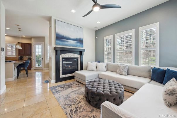 Fireplace, Interior, Living room, Pendant Lights, Recessed Lighting