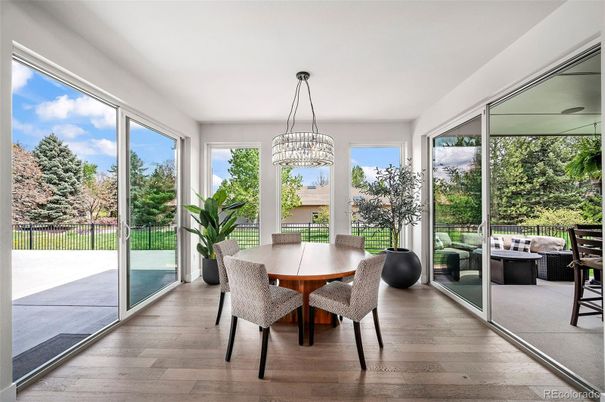 Chandelier, Dining room, Interior, Pendant Lights, Wood Texture Flooring