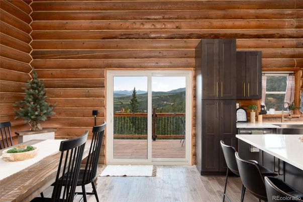 Dining room, Interior, Wood Texture Flooring, Wooden Walls