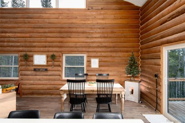 Dining room, Interior, Wood Texture Flooring, Wooden Walls