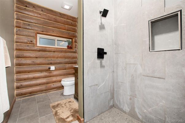 Bathroom, Interior, Recessed Lighting, Wooden Walls