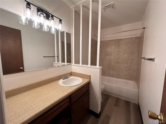 Bathroom, Dual Sink Vanities, Interior, Wood Texture Flooring