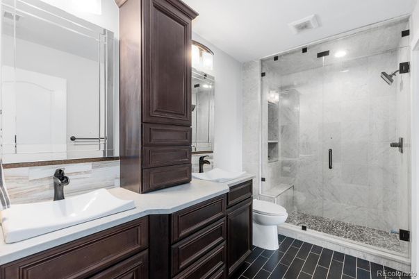 Bathroom, Glass Shower, Interior, Marble Walls