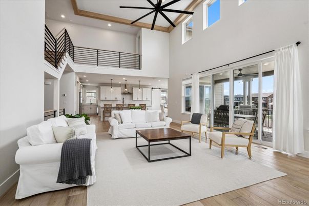 Interior, Kitchen, Living room, Pendant Lights, Recessed Lighting, Wood Texture Flooring