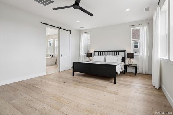 Bathroom, Bedroom, Interior, Recessed Lighting, Wood Texture Flooring