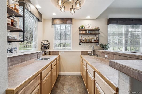 Bathroom, Interior, Recessed Lighting, Tile Countertops