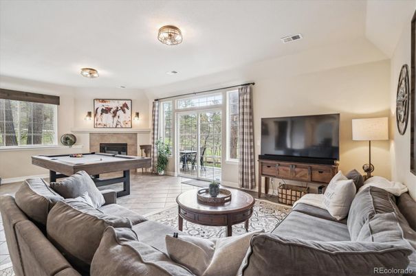 Billiard Table, Fireplace, Game Room, Interior, Living room