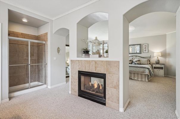 Bedroom, Fireplace, Interior, Recessed Lighting