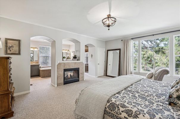 Bedroom, Fireplace, Interior