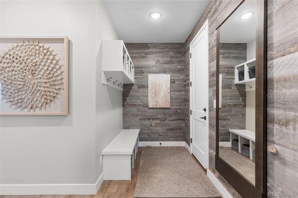 Interior, Recessed Lighting, Wood Texture Flooring, Wooden Walls