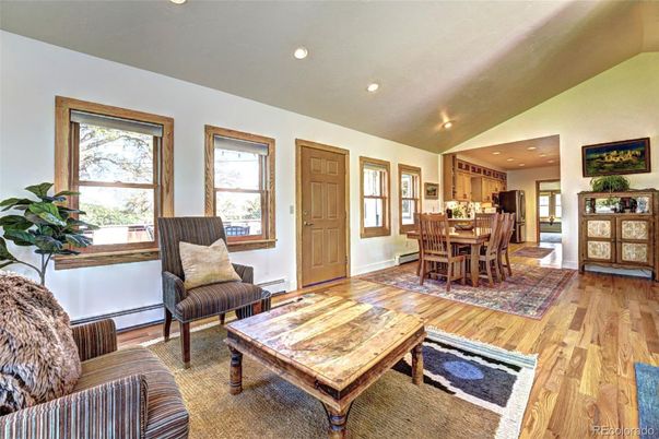 Dining room, Interior, Kitchen, Recessed Lighting, Wood Texture Flooring