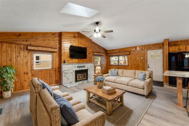 Fireplace, Interior, Living room, Wood Texture Flooring, Wooden Walls
