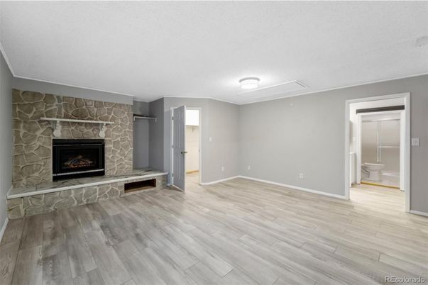Empty room, Fireplace, Interior, Wood Texture Flooring