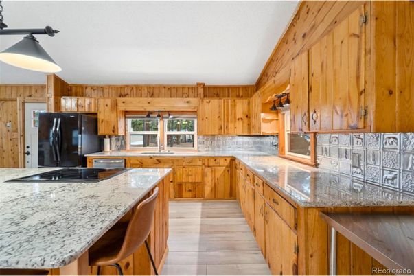 Interior, Kitchen, Wood Texture Flooring, Wooden Walls