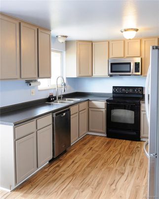 Interior, Kitchen, Stainless Steel Appliances, Wood Texture Flooring