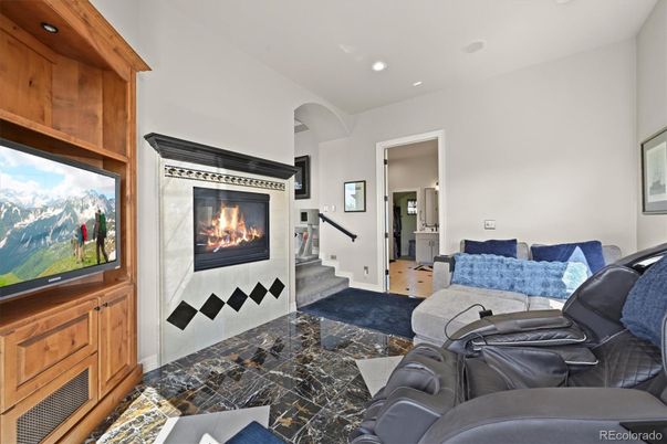 Home Theatre Room, Fireplace, Interior, Living room, Recessed Lighting