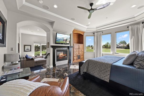 Bedroom, Fireplace, Interior, Living room, Recessed Lighting