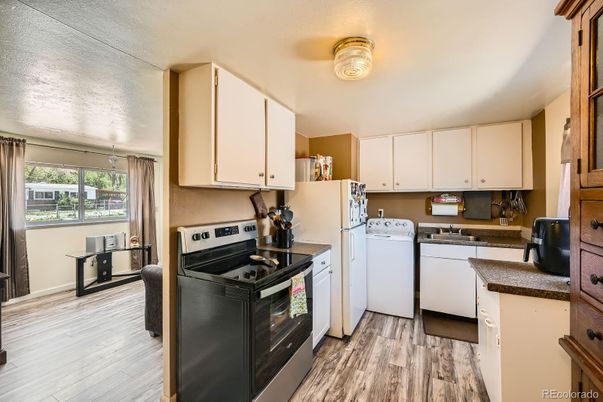 Interior, Kitchen, Washer, Wood Texture Flooring