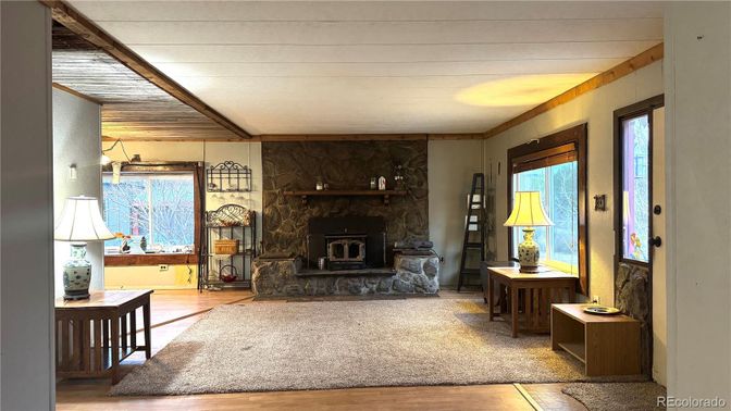 Fireplace, Interior, Wood Texture Flooring