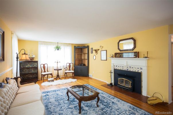 Dining room, Fireplace, Interior, Living room, Wood Texture Flooring