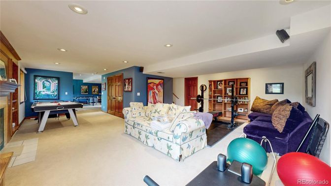Billiard Table, Fireplace, Game Room, Interior, Living room, Recessed Lighting