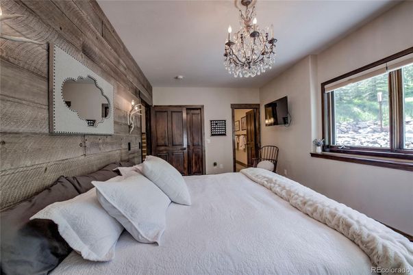 Bedroom, Chandelier, Interior