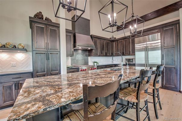 Interior, Kitchen, Pendant Lights, Stainless Steel Appliances, Wood Texture Flooring
