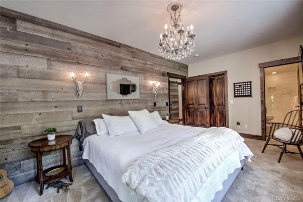 Bedroom, Chandelier, Interior, Wooden Walls
