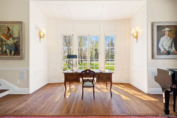 Home Office, Interior, Piano, Wood Texture Flooring