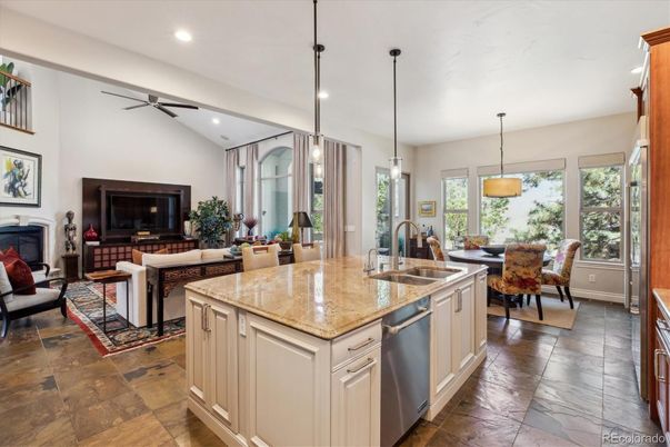 Dining room, Interior, Kitchen, Living room, Pendant Lights, Recessed Lighting