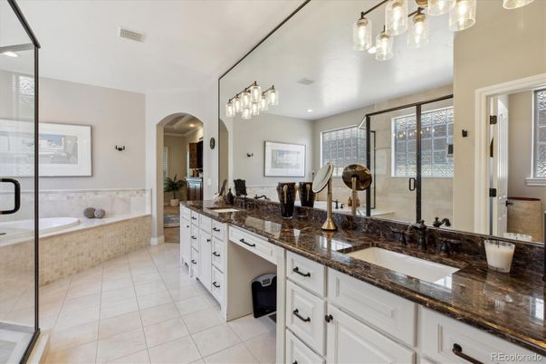 Bathroom, Dual Sink Vanities, Glass Shower, Interior