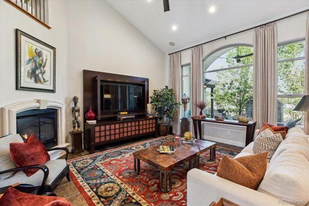 Fireplace, Interior, Living room, Recessed Lighting