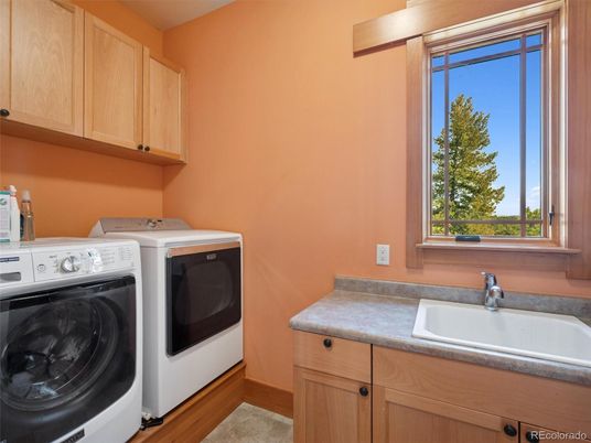 Interior, Washer, Wood Texture Flooring