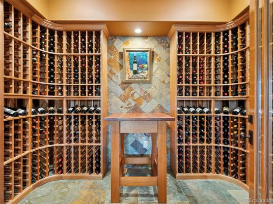 Interior, Recessed Lighting, Stone Walls, Wine Storage