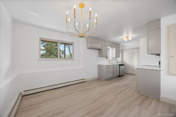 Chandelier, Interior, Kitchen, Pendant Lights, Wood Texture Flooring