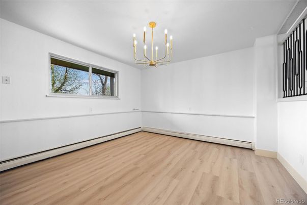 Empty room, Interior, Pendant Lights, Wood Texture Flooring