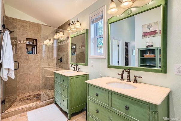 Bathroom, Dual Sink Vanities, Glass Shower, Interior