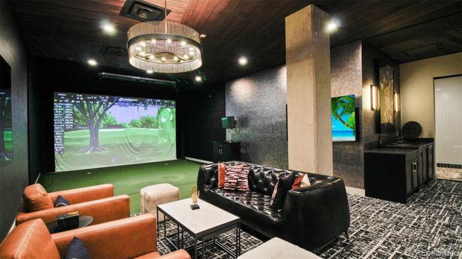 Interior, Pendant Lights, Projection Screen, Recessed Lighting, Theatre Room