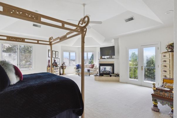 Bedroom, Fireplace, Interior