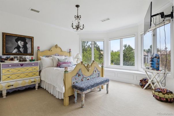 Bedroom, Chandelier, Interior